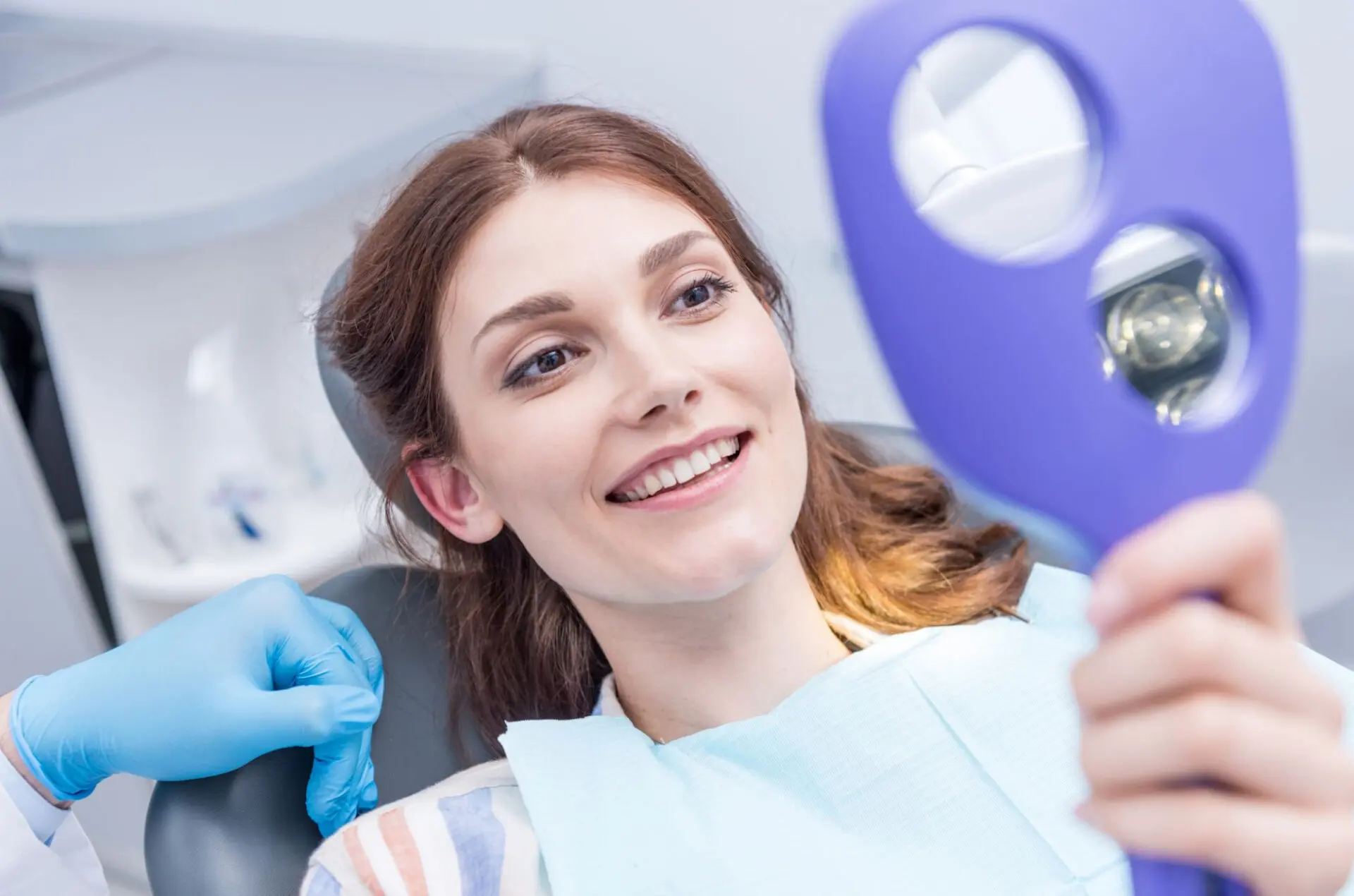 Patient on dental chair