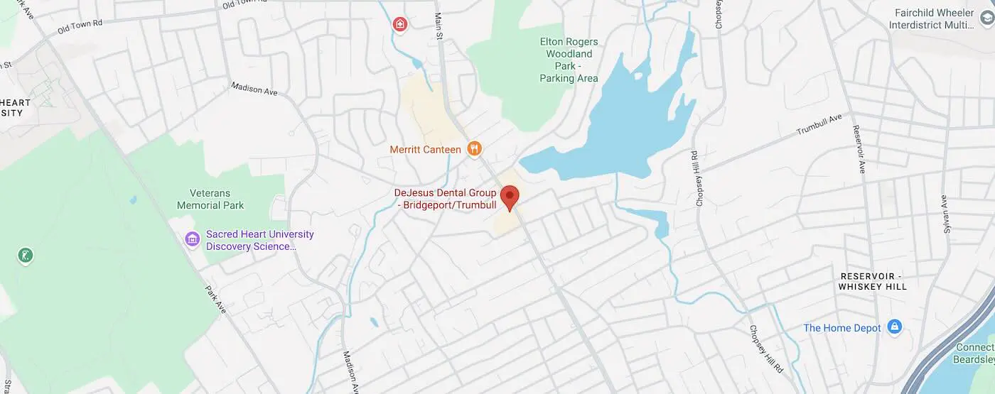 A Google Map of Bridgeport, CT location of DeJesus Dental Group.