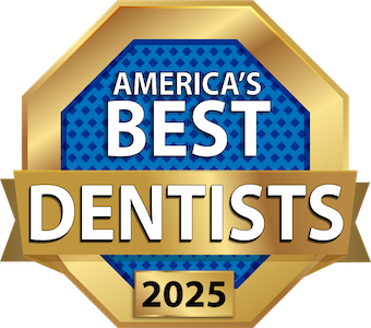 A badge for America's Best Dentists, 2025.